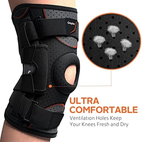 Omples Hinged Knee Brace Black Large | FDA Approved Orthopedic Brace with Side Stabilizers thumbnail 5