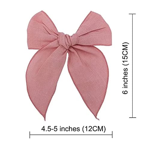 Sugarmelon Linen Fable Bow Hair Clips for Girls & Women | Handmade Organic Linen, 12 Colors, 4.5" Wide, All Ages thumbnail 5