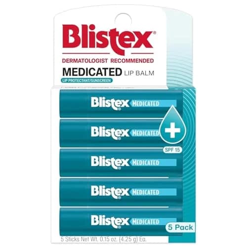 Blistex Medicated Lip Balm SPF 15 0.75 oz (5 Count, Clear) | Seals in Moisture for Dry, Chapped Lips thumbnail 1