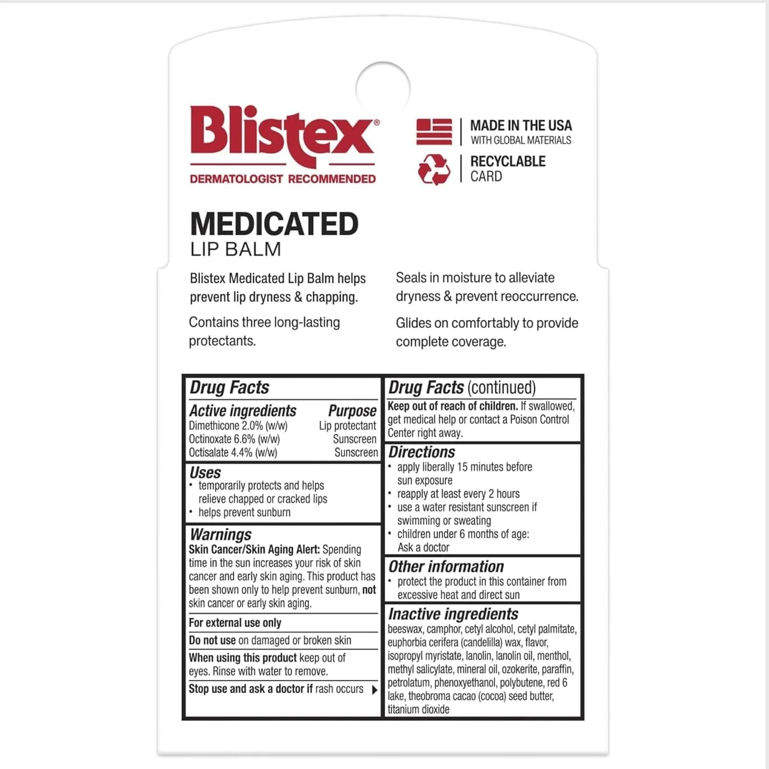 Blistex Medicated Original Flavor Lip Balm 5 Count (0.15 Ounce Tubes) | SPF 15 - view 2