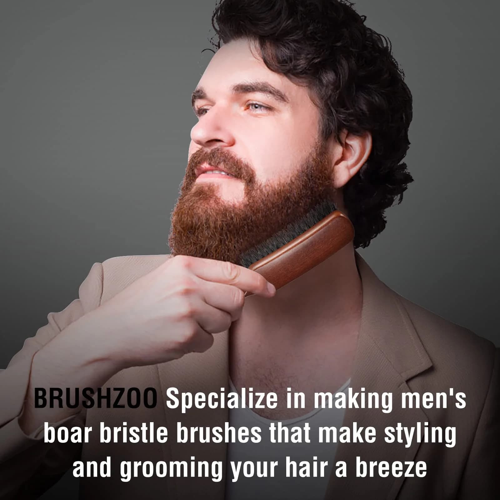 O BRUSHZOO Boar Bristle Hair Brush for Men Thin Fine Normal Hair | Adds Shine, Improves Texture, Reduces Frizz - view 5
