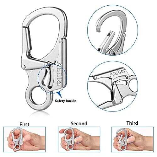 Ahiller Dual Lock Carabiner Clip, Zinc Alloy Keychain for Outdoor (S-1P) | Heavy-Duty Locking Accessory thumbnail 4