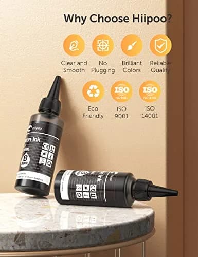 Hiipoo Sublimation Ink Refilled Bottles 4x100ml | Vibrant Colors for Heat Transfer (70-120 chars) thumbnail 5