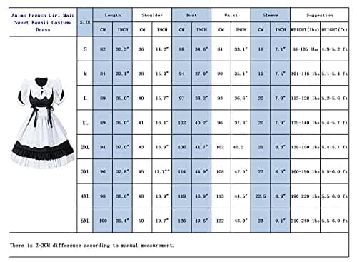 Irtysh Women Sweet Kawaii Costume Dress Anime French Maid Cosplay Furry Cat Ear Gloves Socks Set(Black XL) | Cute Lolita Maid Outfit thumbnail 7