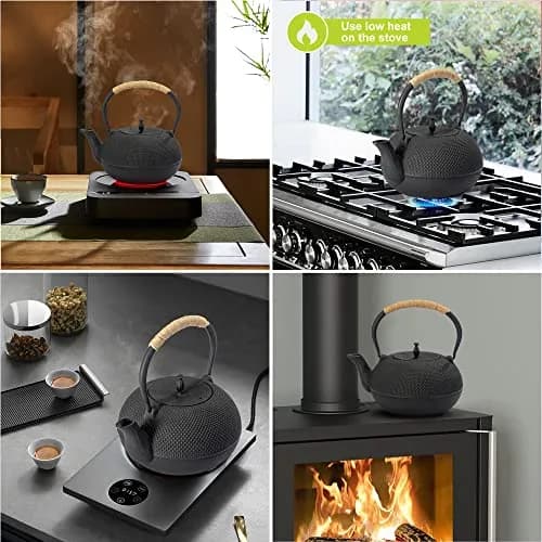 suyika Japanese Cast Iron Tetsubin Tea Kettle 1800 ml | Traditional Design & Even Heat Distribution thumbnail 7