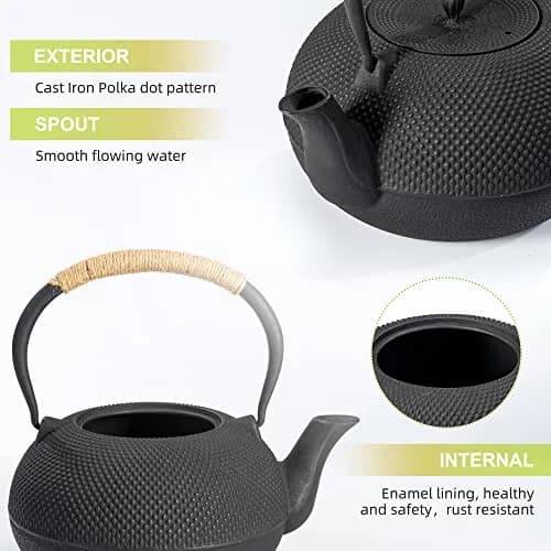 suyika Japanese Cast Iron Tetsubin Tea Kettle 1800 ml | Traditional Design & Even Heat Distribution thumbnail 8