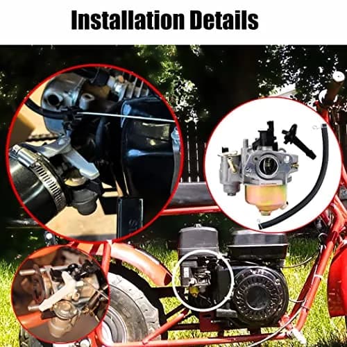 Oriental Power Carburetor for Coleman CT200U CT200U-EX CT200-AC BT200x CT-200EX CT200U-EXR Mini Bikes & Baja MB165 MB200 HT65 WT65 Pit Bikes (196cc/6.5HP) | Includes Gaskets, Fuel Line, Filter thumbnail 5