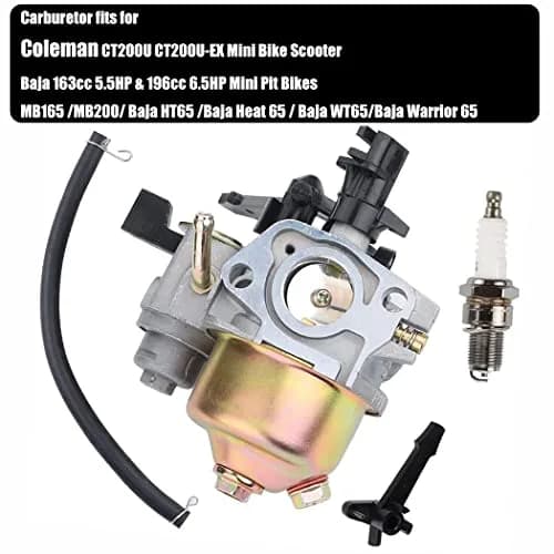Oriental Power Carburetor for Coleman CT200U CT200U-EX CT200-AC BT200x CT-200EX CT200U-EXR Mini Bikes & Baja MB165 MB200 HT65 WT65 Pit Bikes (196cc/6.5HP) | Includes Gaskets, Fuel Line, Filter thumbnail 2