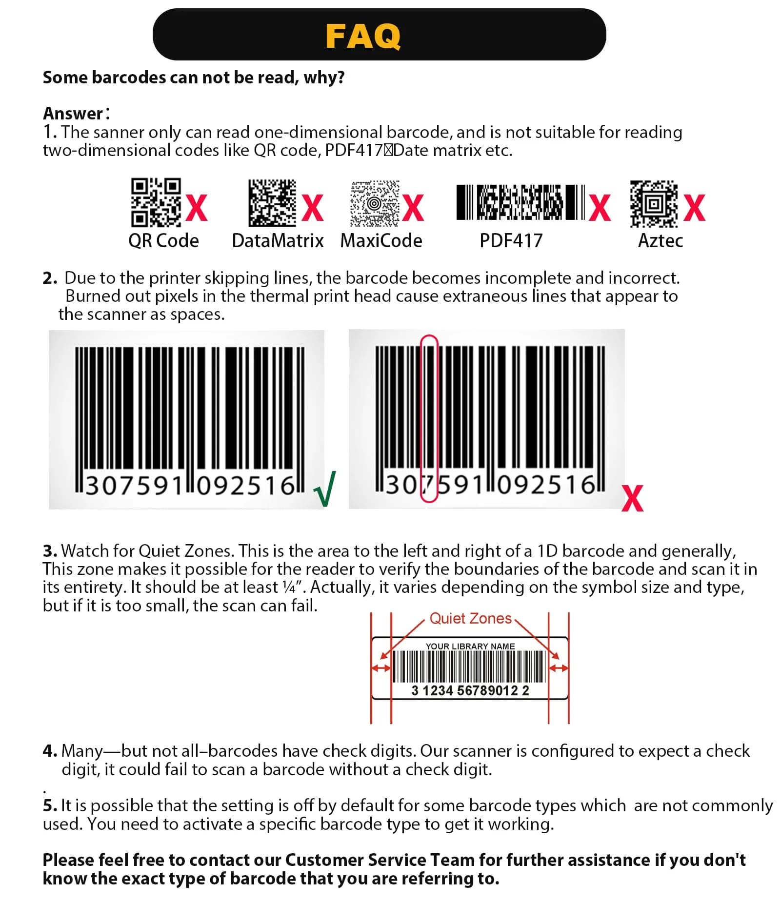NADAMOO Wireless Barcode Scanner 328ft Transmission Distance | 1D Laser Automatic Barcode Reader with USB Receiver - view 9