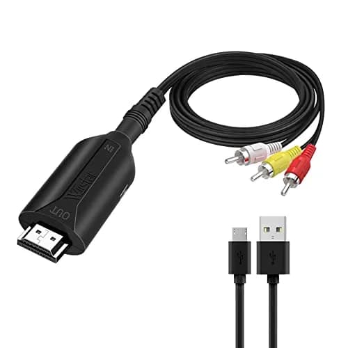 HDSUNWSTD Composite AV to HDMI Cable Adapter 1080P | Converts RCA to HDMI for TV/PC/PS3 thumbnail 1