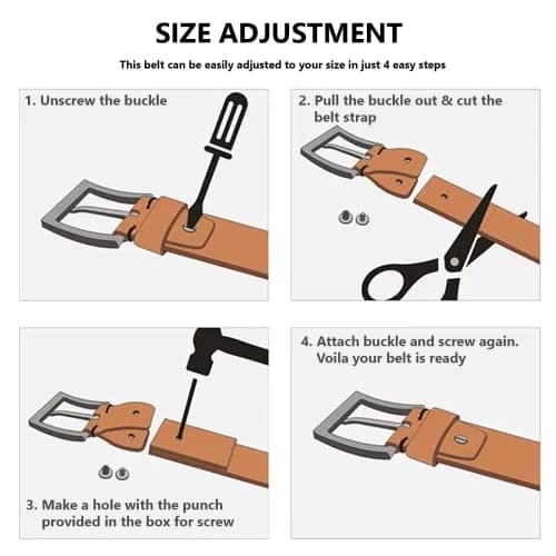 HAMMONDS FLYCATCHER Genuine Leather Belt for Men | Adjustable Waistband up to 46 Inches | Ratchet Belt for Men | 1.5" (3.81 cm) Width thumbnail 6