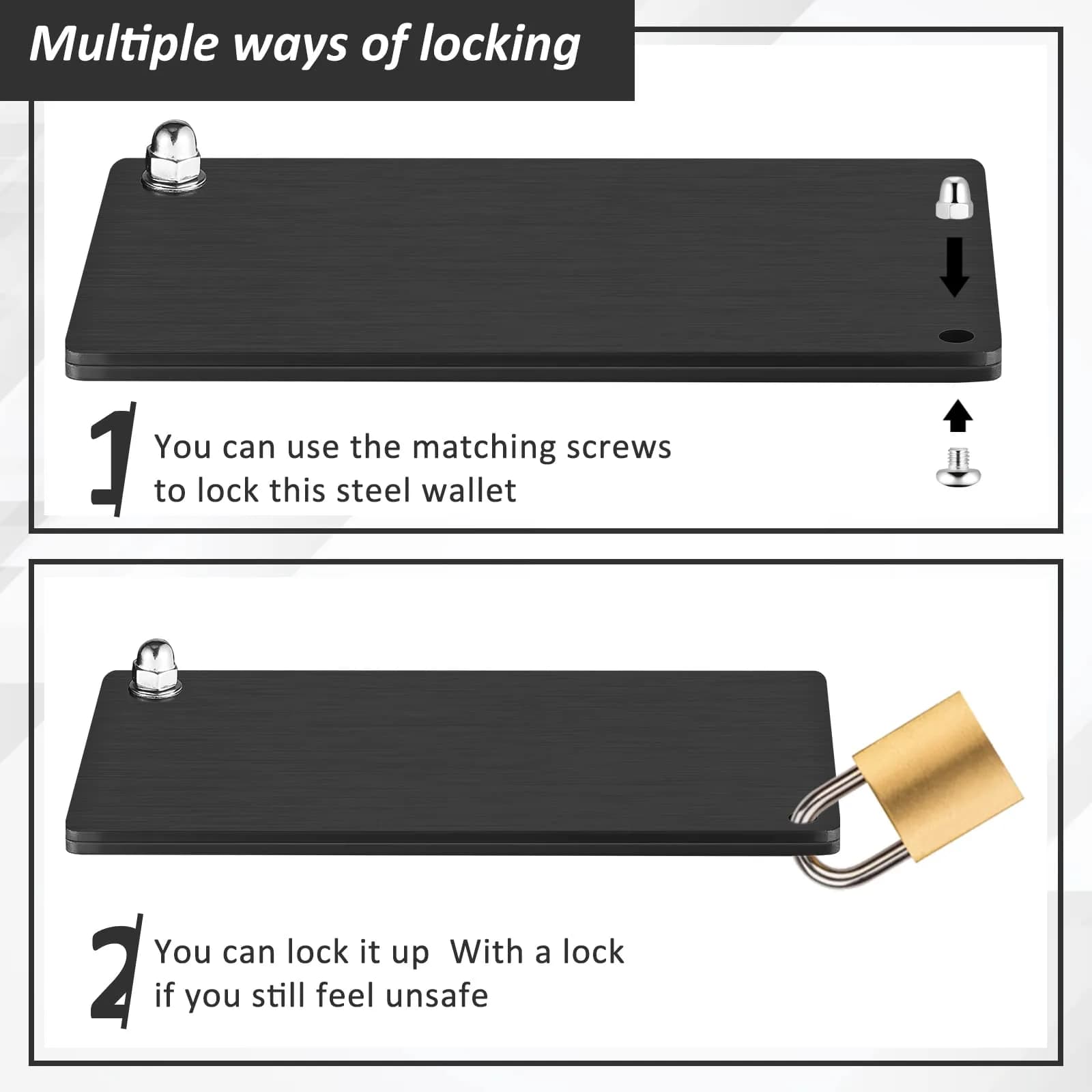Hotop Black 4 Pack Crypto Seed Storage Metal Plates | Secure BIP39 Wallet Backup - view 5