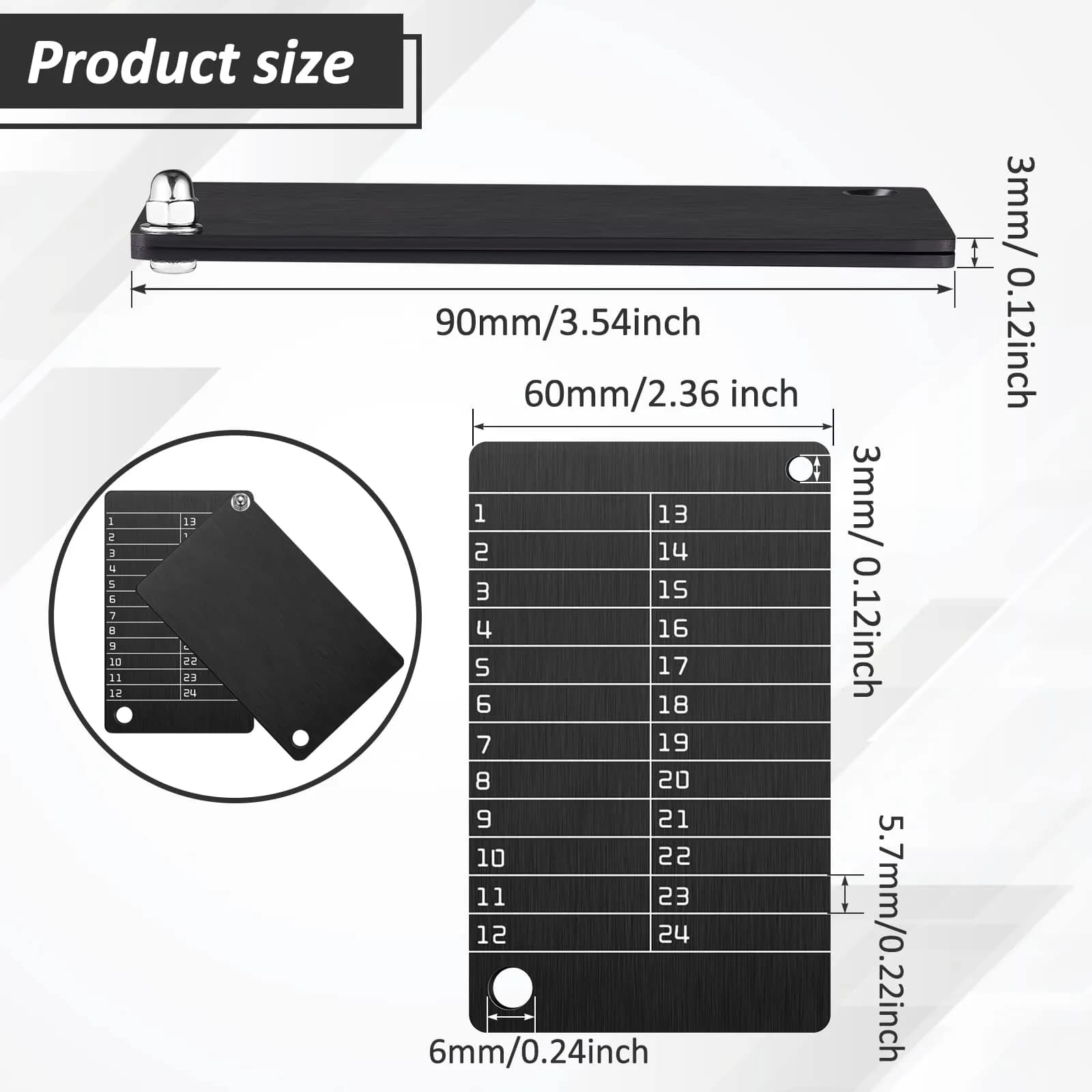 Hotop Black 4 Pack Crypto Seed Storage Metal Plates | Secure BIP39 Wallet Backup - view 2