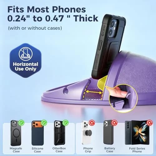 Loncaster Purple Silicone Car Phone Holder Mat | Slip-Free Dashboard Mount for Smartphones & GPS Devices (12.5cm x 12.5cm) thumbnail 7