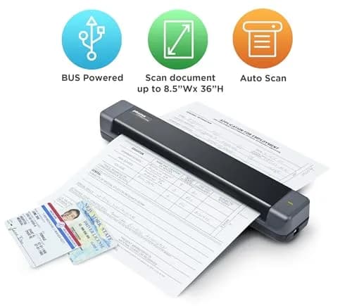 Plustek S410 Plus Portable Sheet-Fed Document Scanner | Button-Free OCR for Windows thumbnail 2