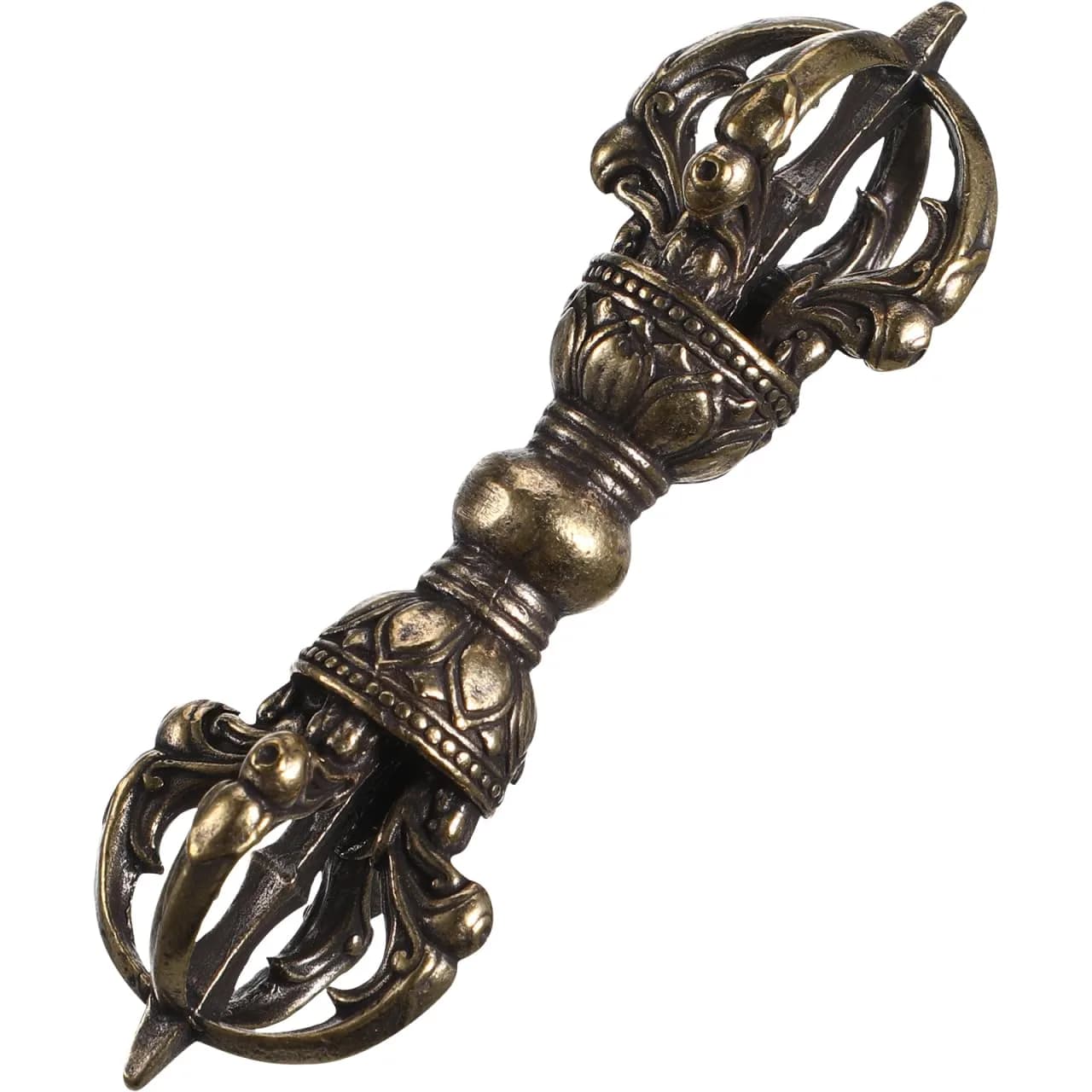 Homoyoyo Vintage Brass Vajra Pendant 8.85cm (3.48in) | Authentic Religious Decor — Golden