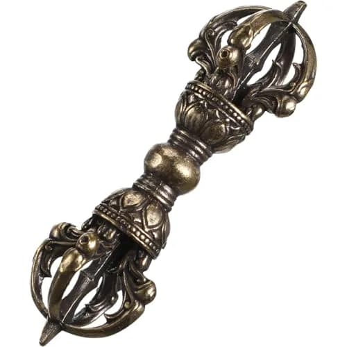 Homoyoyo Vintage Brass Vajra Pendant 8.85cm (3.48in) | Authentic Religious Decor thumbnail 1