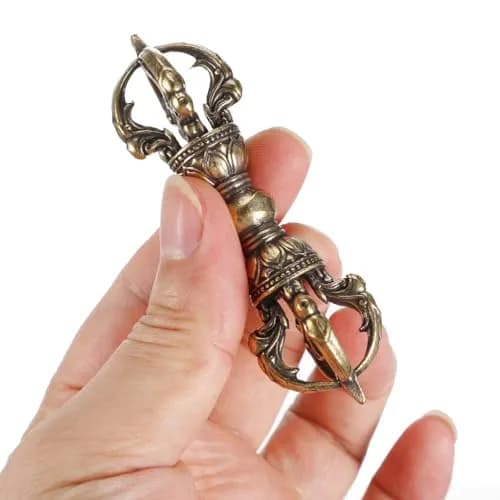 Homoyoyo Vintage Brass Vajra Pendant 8.85cm (3.48in) | Authentic Religious Decor thumbnail 3