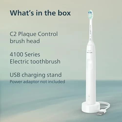Philips Sonicare 4100 Series Electric Toothbrush - White | Advanced Sonic Technology, Pressure Sensor, 14-Day Battery thumbnail 8