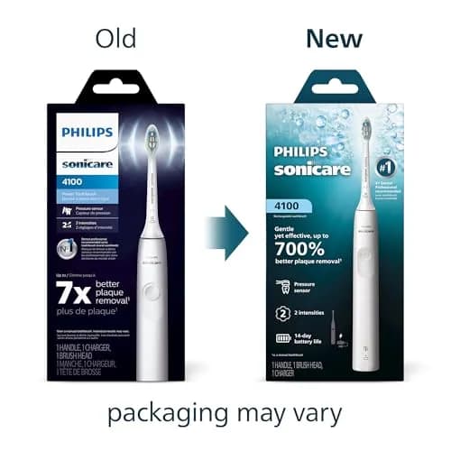 Philips Sonicare 4100 Series Electric Toothbrush - White | Advanced Sonic Technology, Pressure Sensor, 14-Day Battery thumbnail 2