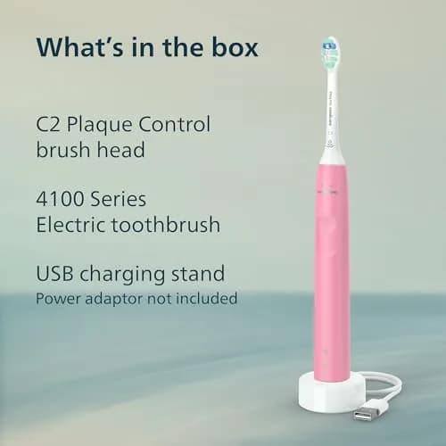 Philips Sonicare 4100 Series Electric Toothbrush Deep Pink | Pressure Sensor & 700% Better Plaque Removal thumbnail 8