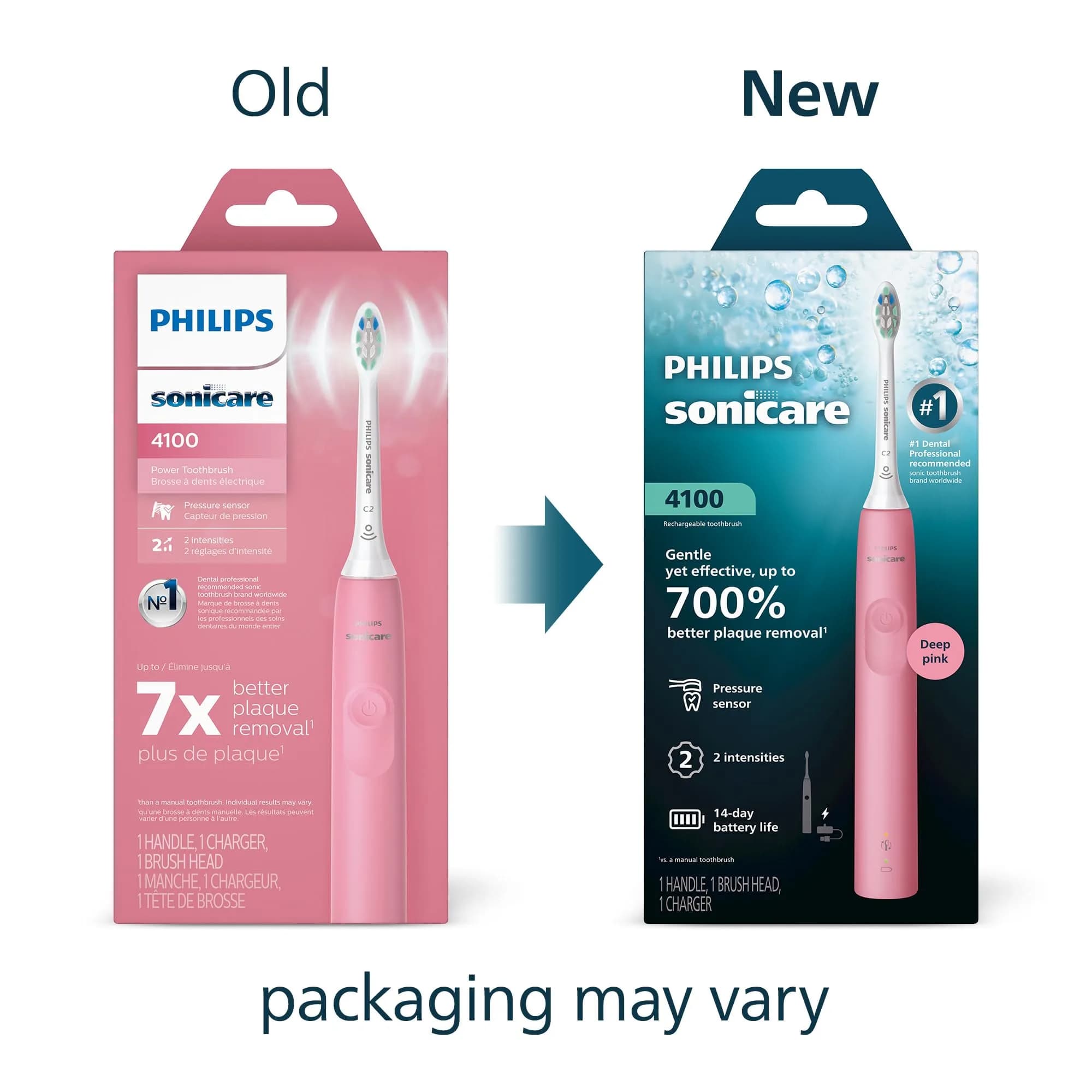Philips Sonicare 4100 Rechargeable Electric Toothbrush - Deep Pink | Advanced Plaque Removal with Pressure Sensor - view 2