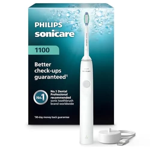 Philips Sonicare 1100 Series Rechargeable Electric Toothbrush with C1 Simply Clean Brush Head, White Grey | 2-Minute Guided Timer & 14-Day Battery thumbnail 1