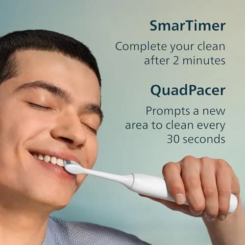 Philips Sonicare 1100 Series Rechargeable Electric Toothbrush with C1 Simply Clean Brush Head, White Grey | 2-Minute Guided Timer & 14-Day Battery thumbnail 6