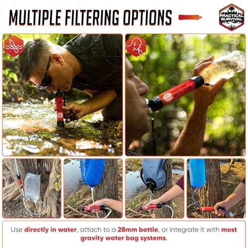 Practical Survival Emergency Water Straws (5-Pack) | Filters 1800 Gallons Each | Lightweight & Reusable thumbnail 4