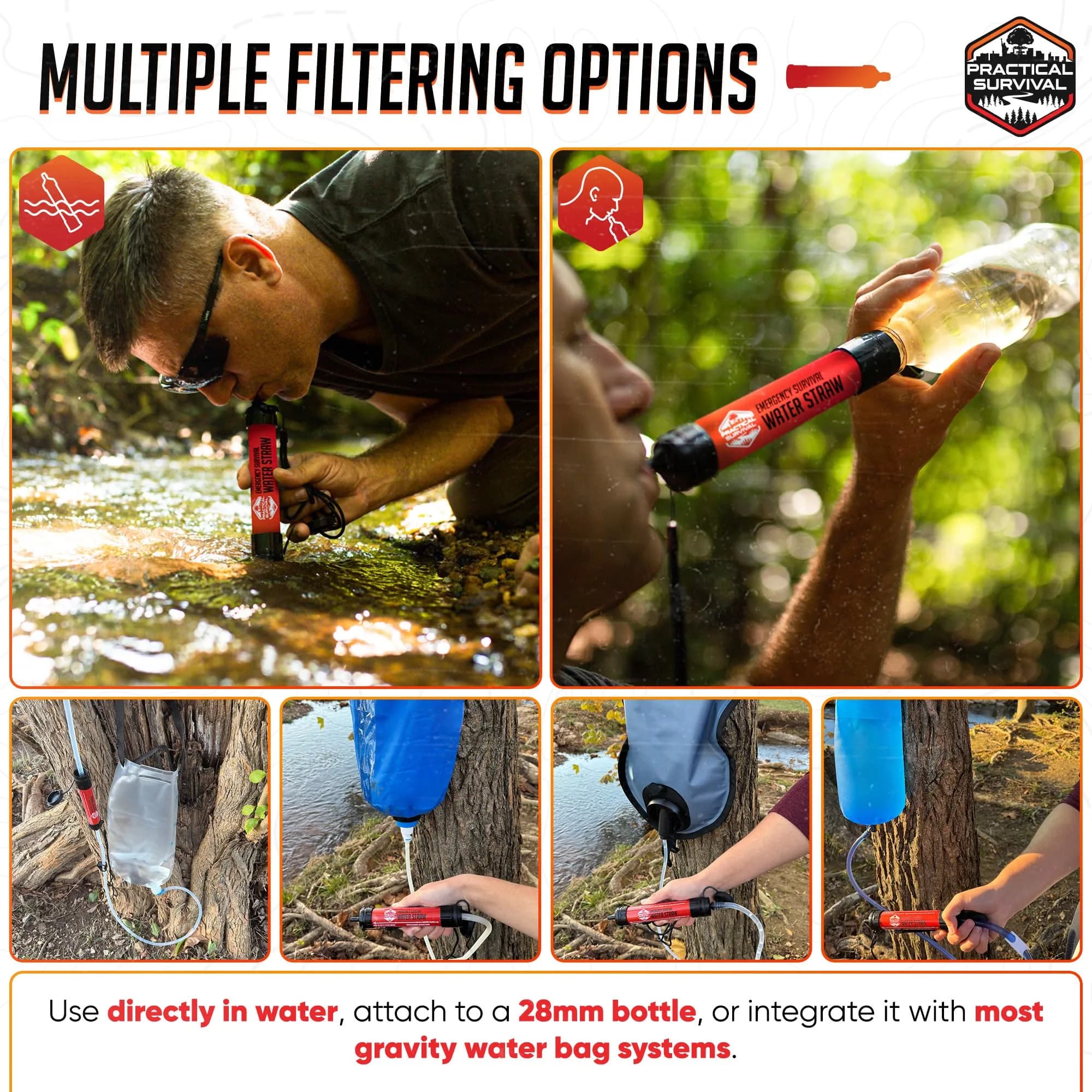 Practical Survival Emergency Water Straws (5-Pack) | Filters 1800 Gallons Each | Lightweight & Reusable - view 4