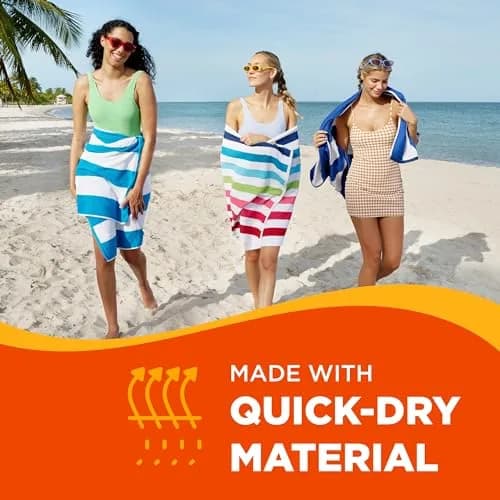 BEN KAUFMAN SALES CO Oversized Cabana Striped Beach Towels 30" x 60" | Thick Terry Cotton, 36 Pack thumbnail 4