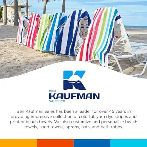 BEN KAUFMAN SALES CO Oversized Cabana Striped Beach Towels 30" x 60" | Thick Terry Cotton, 36 Pack thumbnail 7