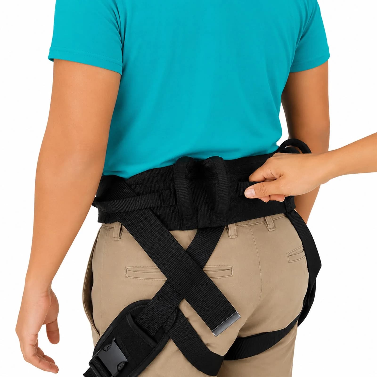 Vive Heavy Duty Transfer Belt with Leg Straps & Handles - 350 lb Capacity, Black - main product image