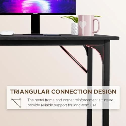 PayLessHere 47 Inch Computer Desk Black | Modern Steel Frame & Water-Resistant Surface thumbnail 5