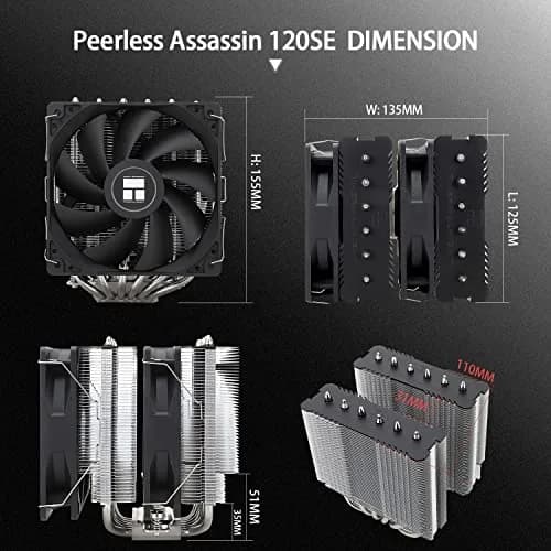 Thermalright Peerless Assassin 120 SE CPU Cooler 155mm Height | Dual 120mm PWM Fans, 6 Heat Pipes AGHP Technology thumbnail 7