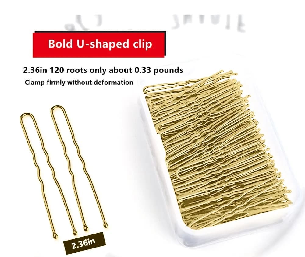 TAPBULL U Shaped Hair Pins for Buns - 120 Pack Gold Metal Hair Pins | Wedding Bridal Hair Accessories - view 2