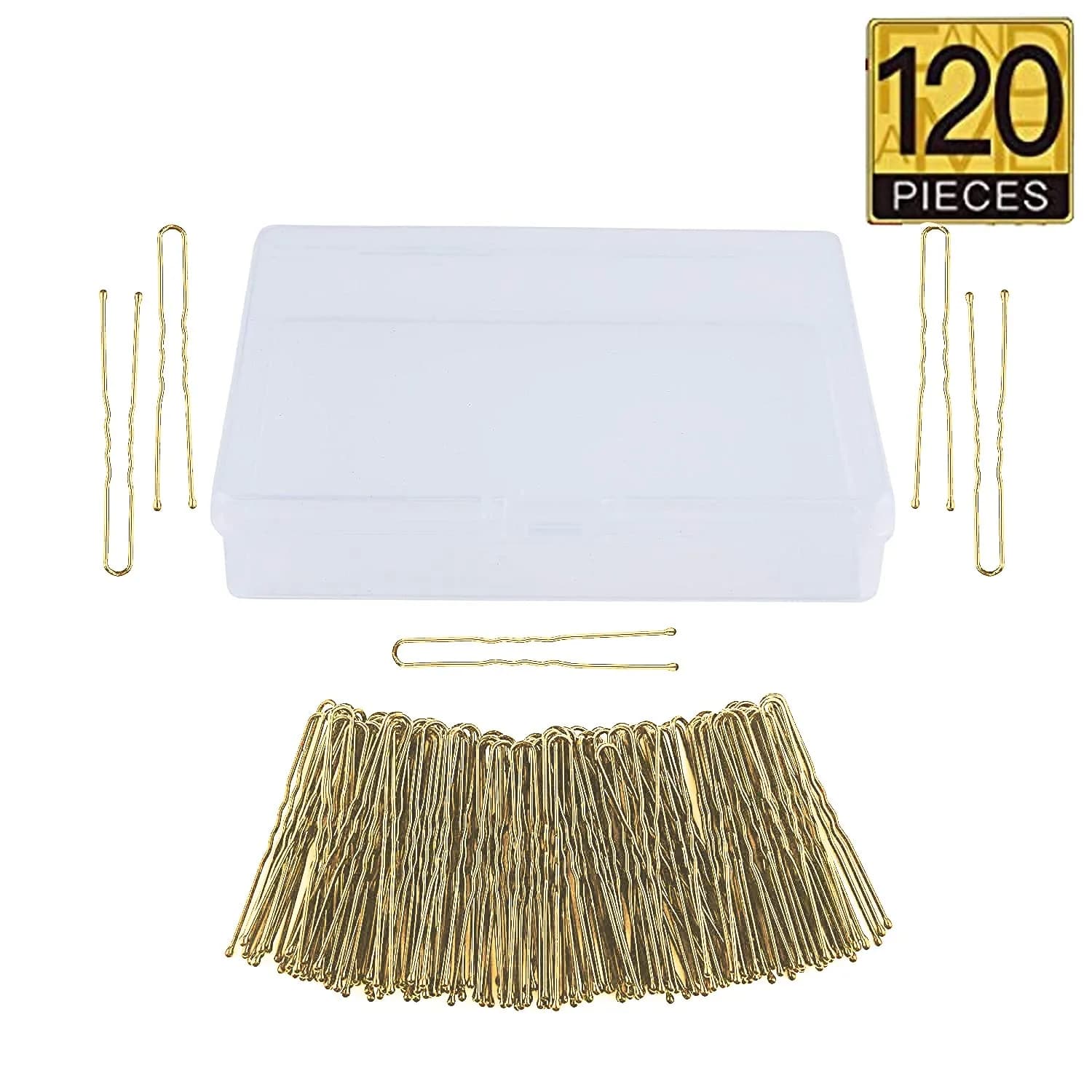 TAPBULL U Shaped Hair Pins for Buns - 120 Pack Gold Metal Hair Pins | Wedding Bridal Hair Accessories - view 3