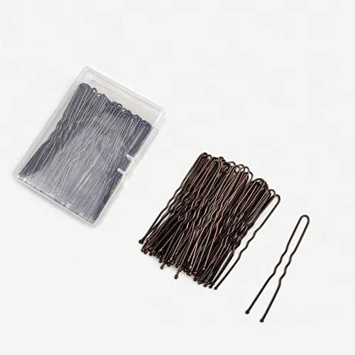 TAPBULL U Shaped Hair Pins for Bun, Wedding Bridal Brown (120 Count, Brown) | Classic Metal Hairpins for Updos thumbnail 1