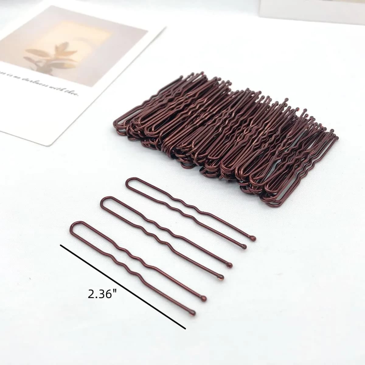 TAPBULL U Shaped Hair Pins for Bun, Wedding Bridal Brown (120 Count, Brown) | Classic Metal Hairpins for Updos - view 4