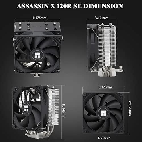 Thermalright Assassin X120 Refined SE CPU Air Cooler 120mm (4.72 inch) | 4 Heat Pipes, PWM Fan, 148mm Height thumbnail 5