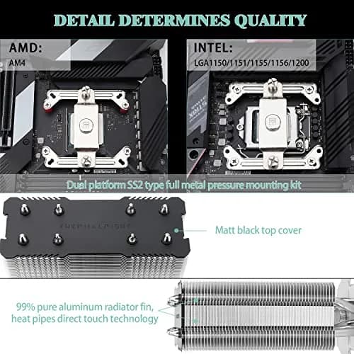 Thermalright Assassin X120 Refined SE CPU Air Cooler 120mm (4.72 inch) | 4 Heat Pipes, PWM Fan, 148mm Height thumbnail 3