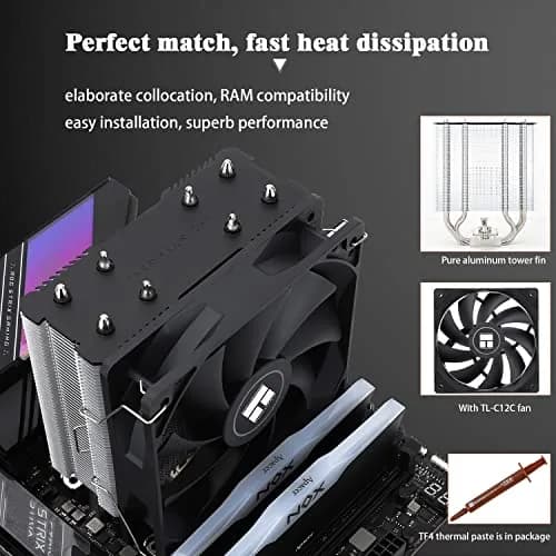 Thermalright Assassin X120 Refined SE CPU Air Cooler 120mm (4.72 inch) | 4 Heat Pipes, PWM Fan, 148mm Height thumbnail 4