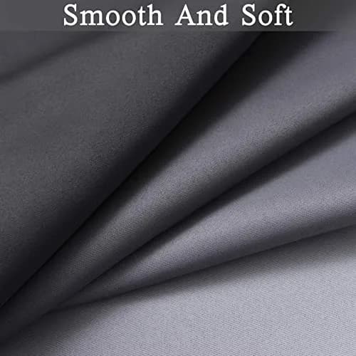 SimpleHome Ombre Gradient Black White to Gray Curtains for Bedroom, 52Wx63L | Modern Room Darkening Drapes with Grommets thumbnail 7