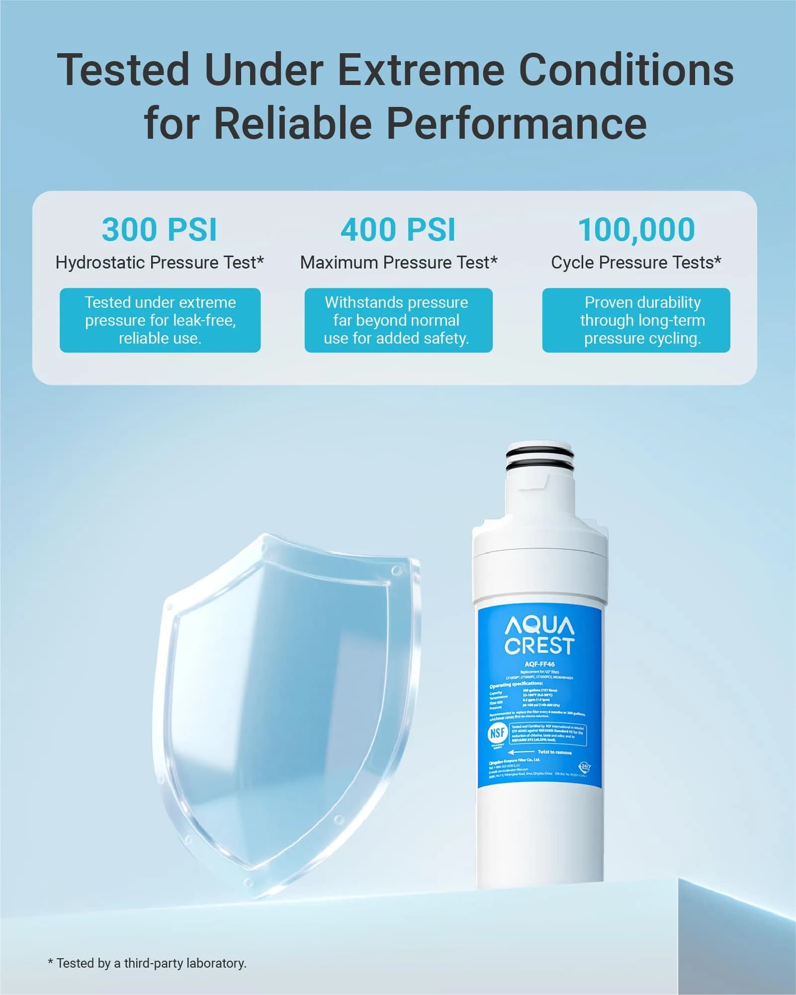 AQUA CREST LT1000PC Refrigerator Water Filter and Air Filter Combo, 4 Count - view 7