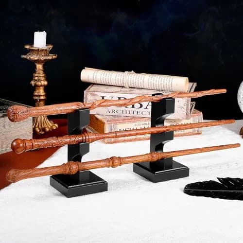 ChampWe Wizard Wand Display Stand Wooden Magic Wands Holder 3 Tiered for Collection Black 12.7cm (5in) thumbnail 4