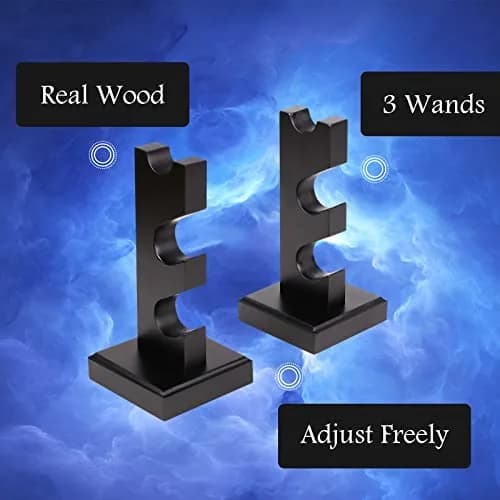 ChampWe Wizard Wand Display Stand Wooden Magic Wands Holder 3 Tiered for Collection Black 12.7cm (5in) thumbnail 3