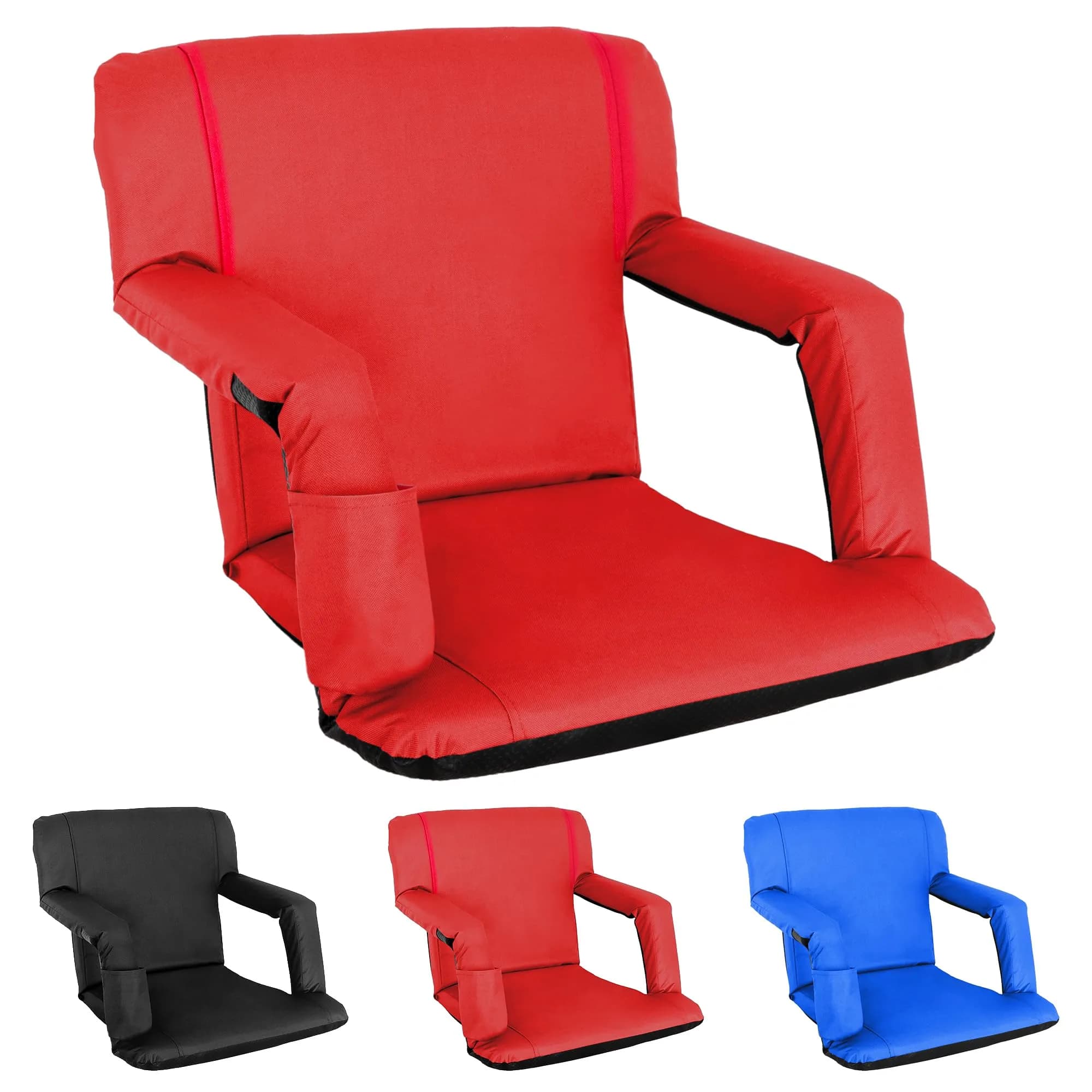 ZENY Stadium Seat for Bleachers with Back Support, 20.5'' | Adjustable Reclining & Padded Comfort