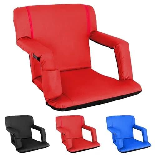ZENY Stadium Seat for Bleachers with Back Support, 20.5'' | Adjustable Reclining & Padded Comfort thumbnail 1