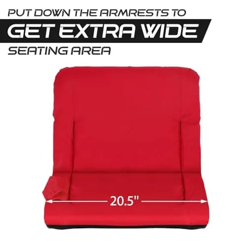 ZENY Stadium Seat for Bleachers with Back Support, 20.5'' | Adjustable Reclining & Padded Comfort thumbnail 4