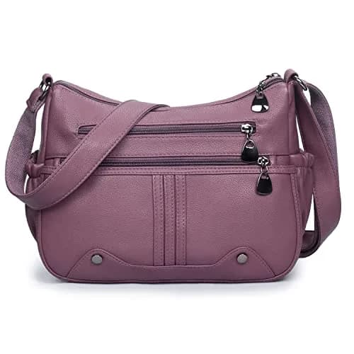 VOLGANIK ROCK Women Soft PU Leather Shoulder Handbag Multi Pocket Crossbody Bag Medium Roomy thumbnail 1